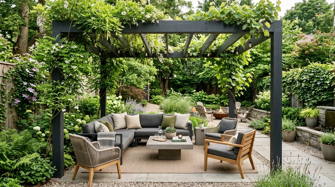 Open Lawn With a Modern Border